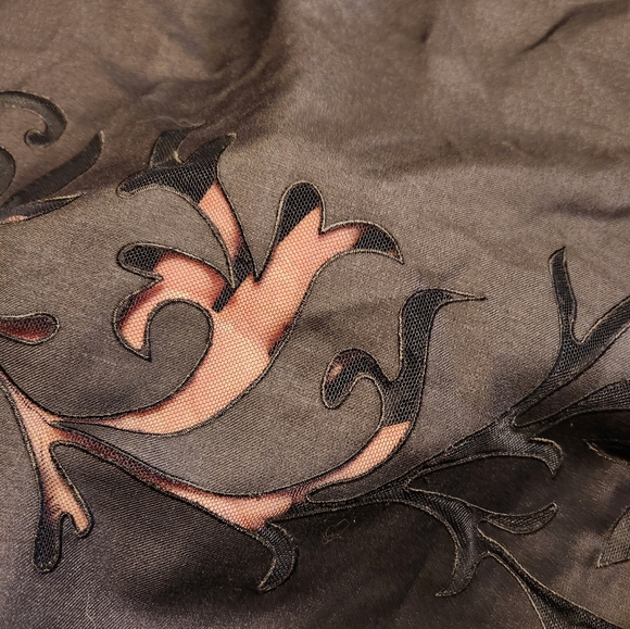 Ann Taylor Loft Black Wool Blend Lined Midi Skirt Lace Hem Size 8 Petite - Picture 5 of 5